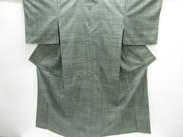 未使用品　仕立て上がり　縞模様手織り紬着物